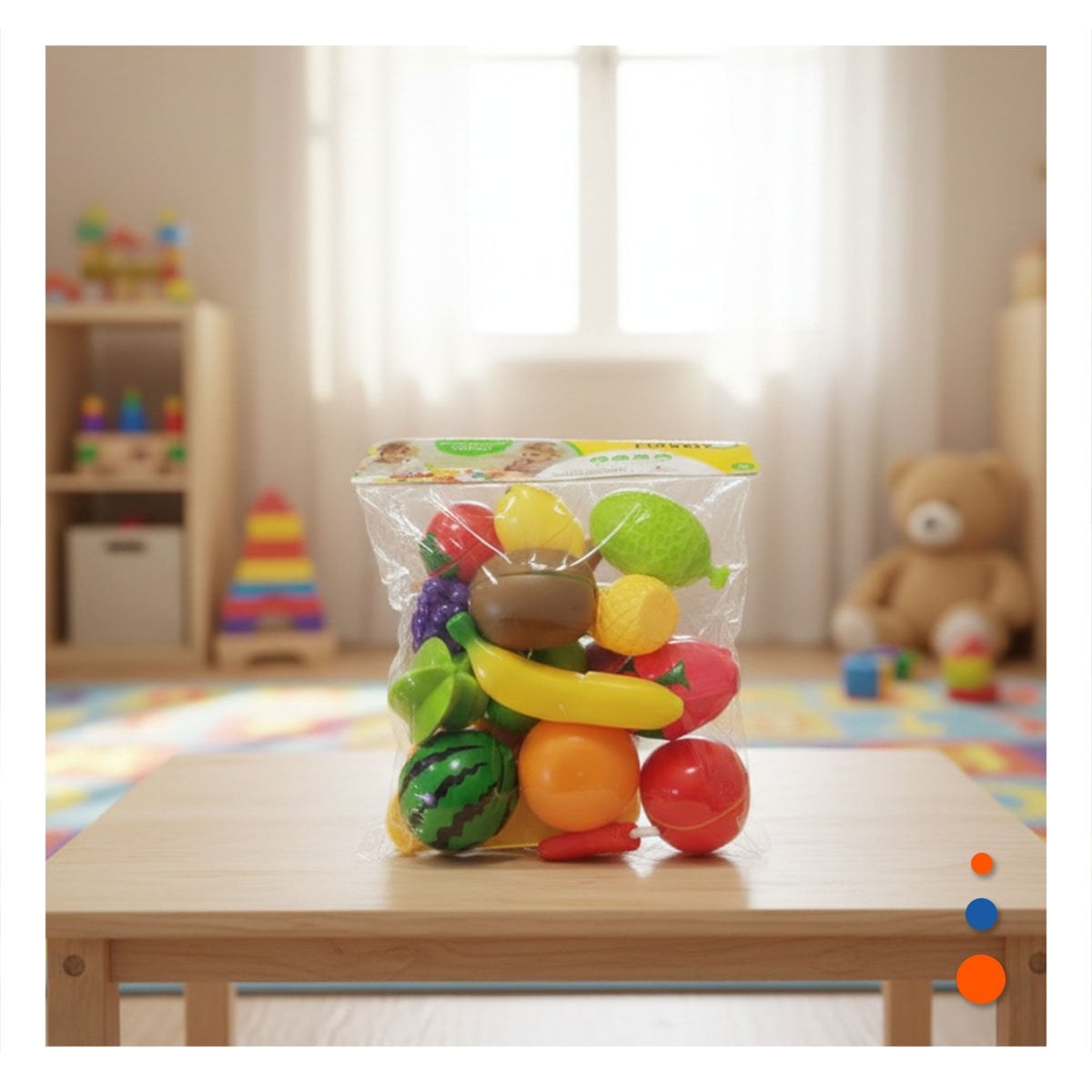 OPCION DE FRUTAS PARA CORTAR DIDACTICO CON TABLA PARA PICAR Y APRENDIZAJE Y+PAPEL REGALO - 2