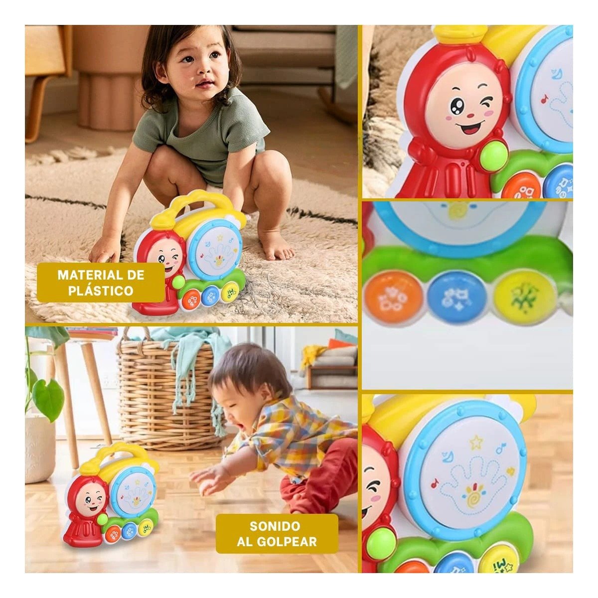 PACK2 LINEA MUSICAL TREN CON SONIDO INTERACTIVO PARA JUEGO CREATIVO EN CASA Y+PAPEL REGALO - 3