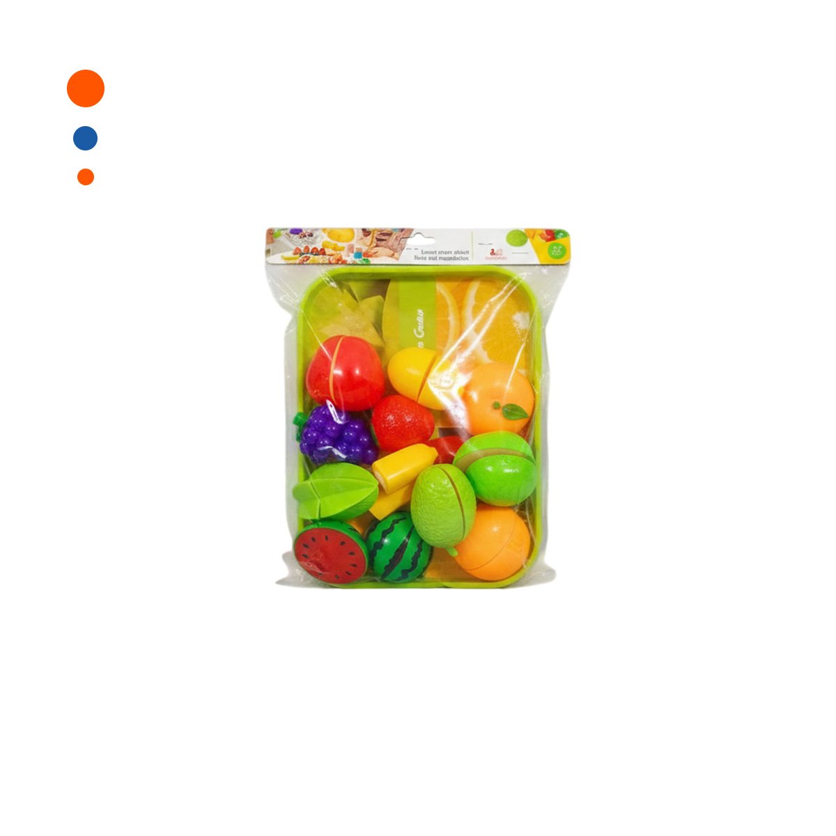 LINEA DE FRUTAS PARA CORTAR CON BANDEJA Y TABLA PARA PICAR COCINA Y+PAPEL REGALO - 1