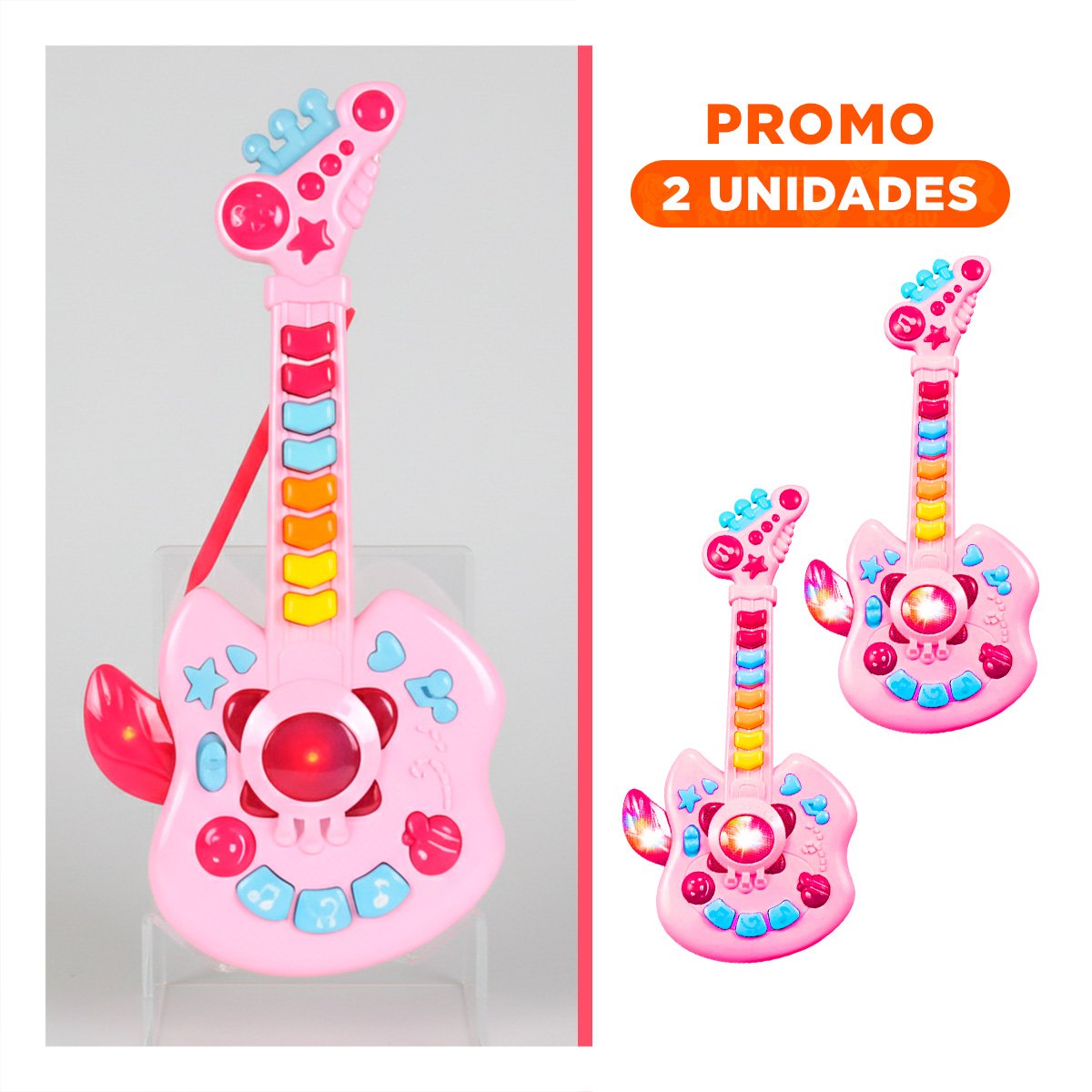 PACK2 MUSICAL DIDACTICO INFANTIL MANZANA ROSADO Y CELESTE 37X13CM - 1