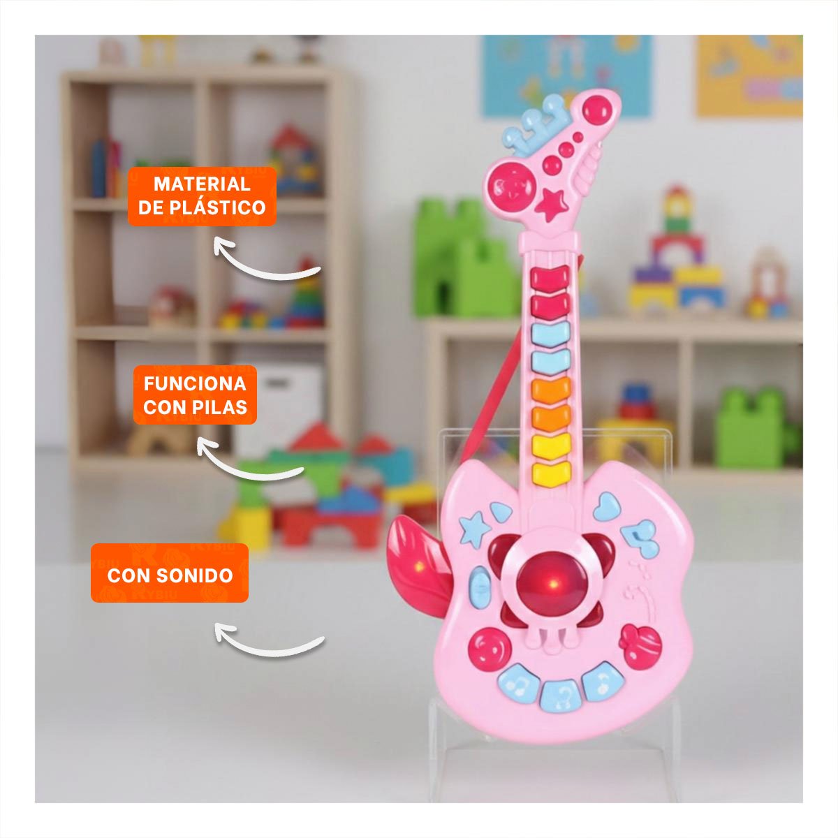 PACK2 MUSICAL DIDACTICO INFANTIL MANZANA ROSADO Y CELESTE 37X13CM - 5