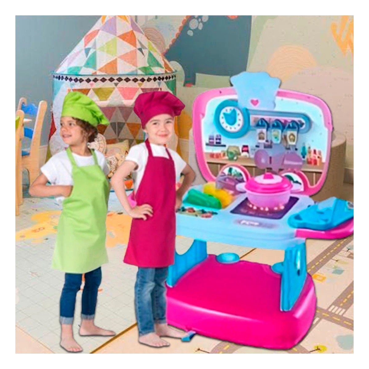 PACK4 REUNION FAMILIAR CON SET DE COCINA MALETA EN CAJA Y+PAPEL REGALO - 5
