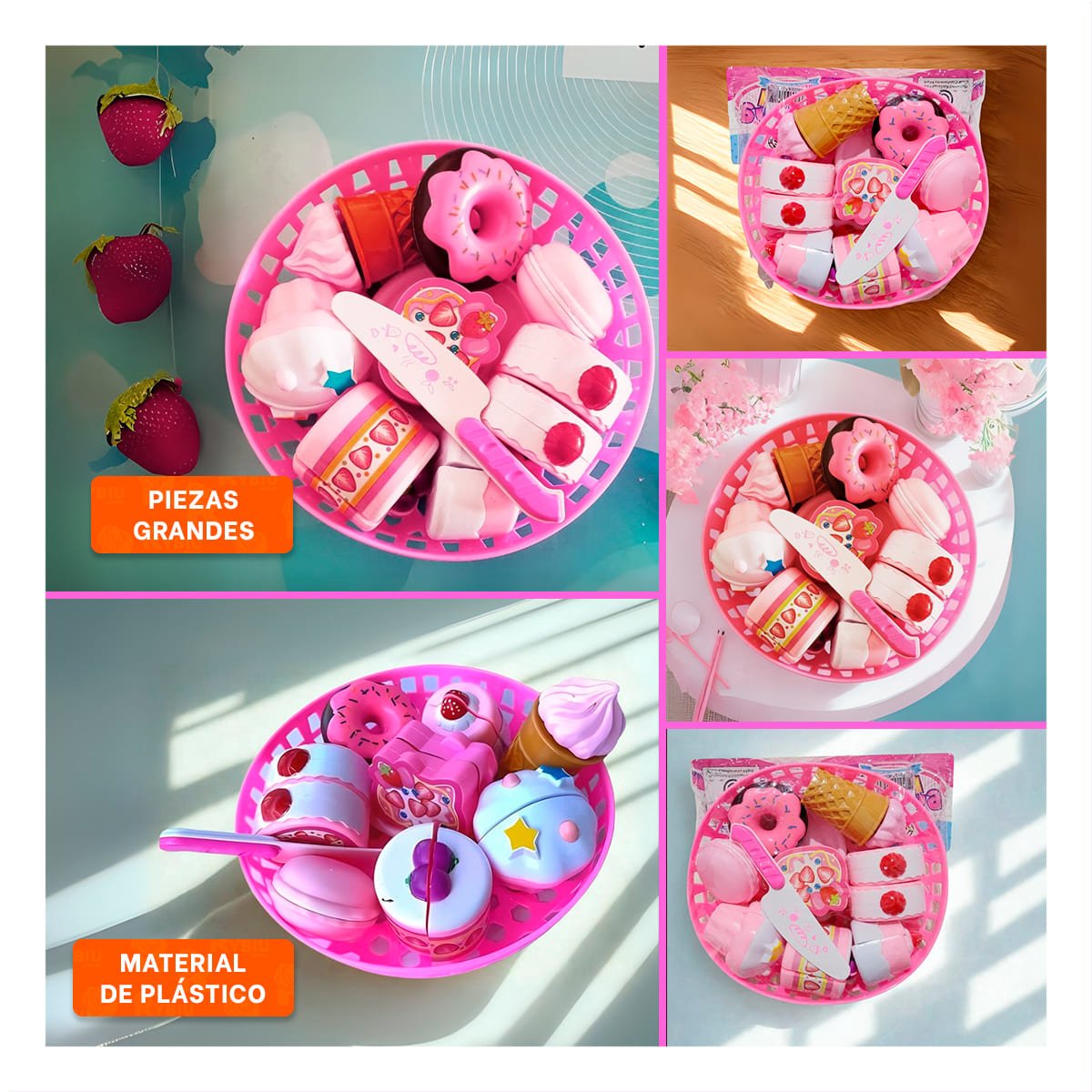 PAQUETE CREATIVO DE POSTRES PARA CORTAR CON PIEZAS PARA JUEGO DE ROL EN CASA Y+POST IT - 5