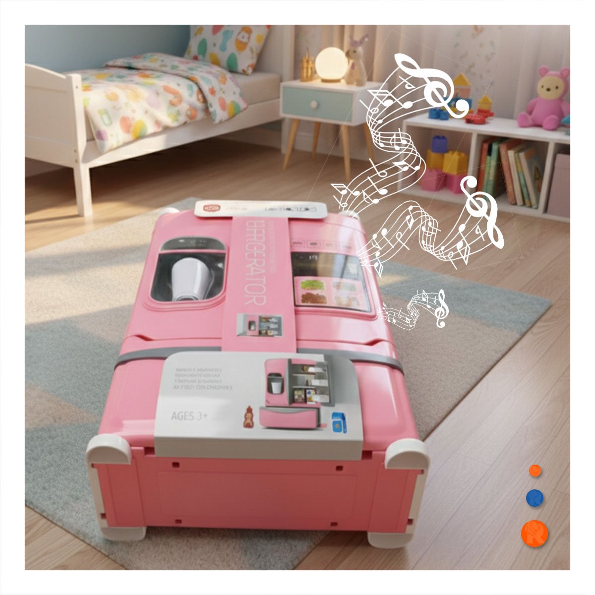 CENTRO DE REFRIGERADOR DE JUEGO PARA CASA CON INTERACCION INFANTIL Y+PAPEL REGALO - 5