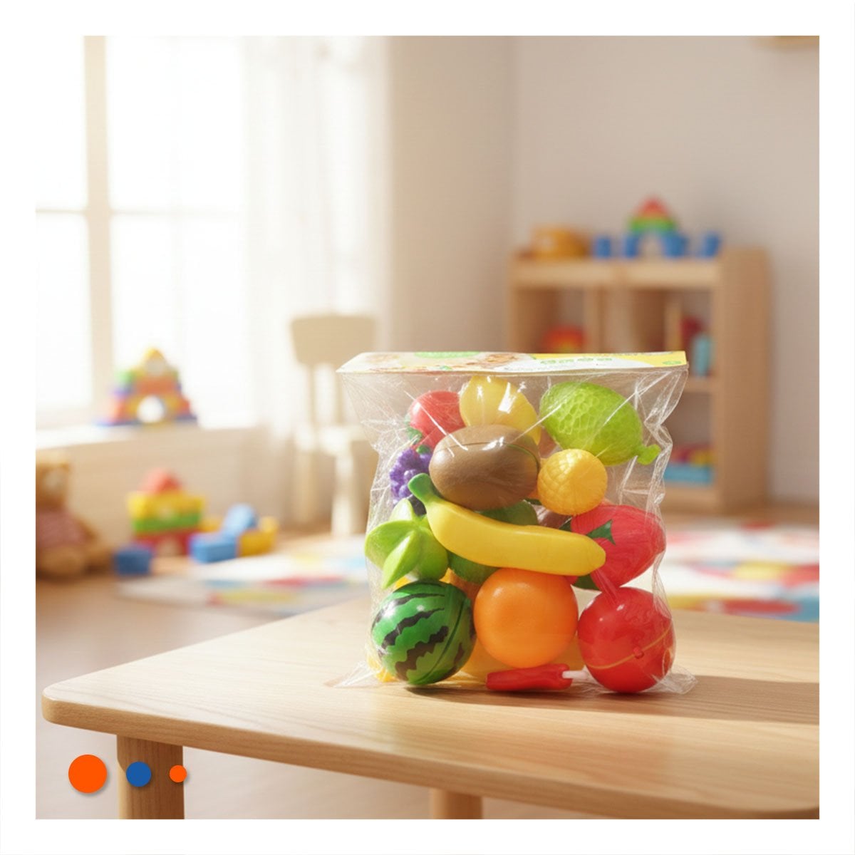 PACK6 PROPUESTA DE JUEGO DE FRUTAS PARA CORTAR CON TABLA PARA PICAR Y APRENDIZAJE - 3