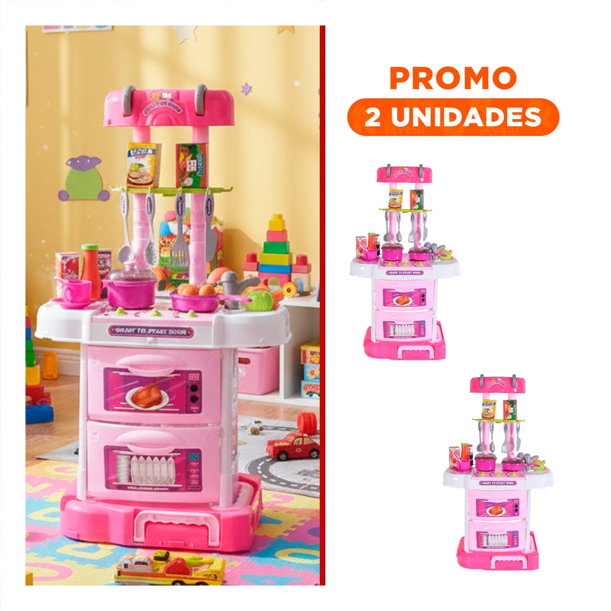 PACK2 MUNDO COCINA MALETIN TRES EN UNO JUEGO DE CASA - 1