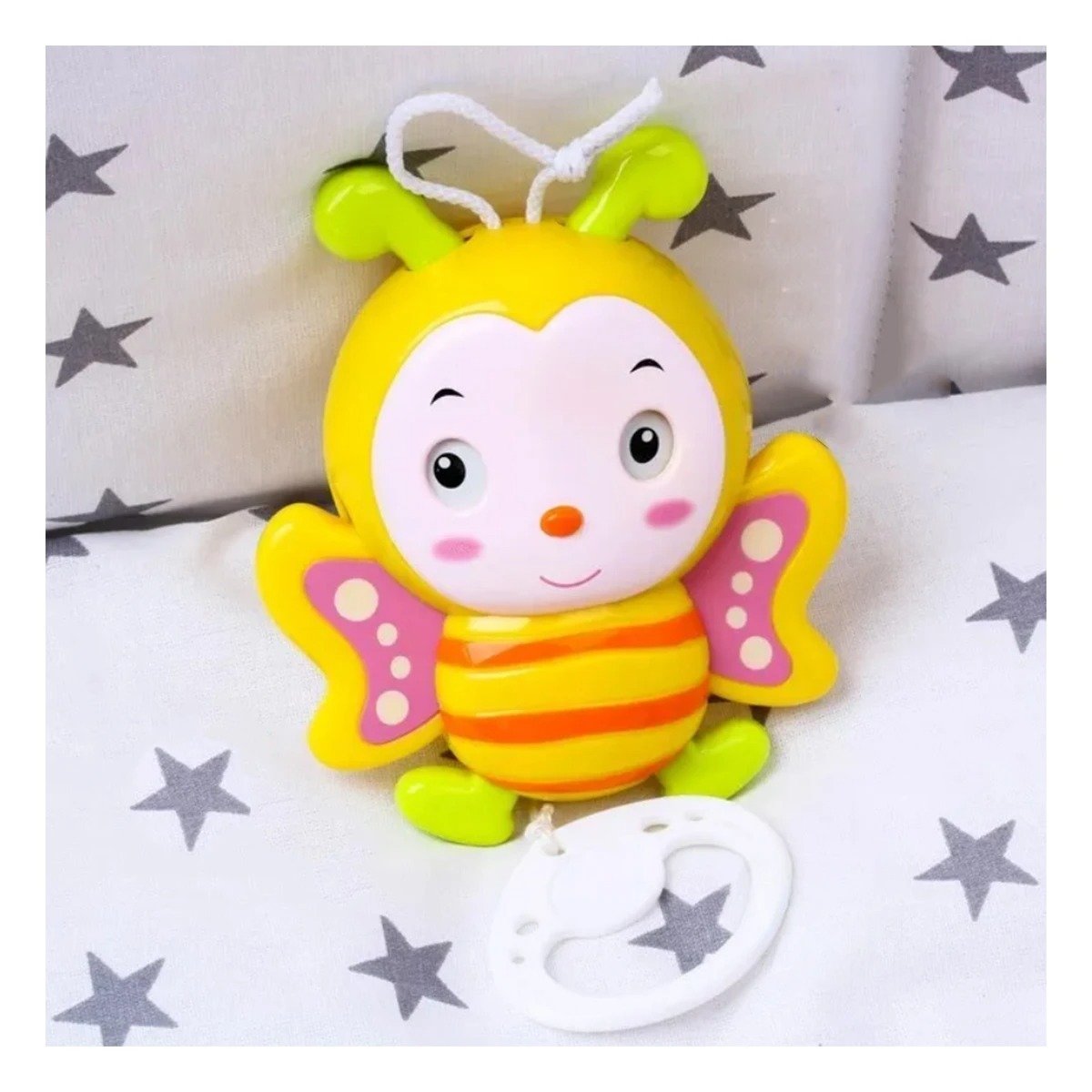 PACK12 JUGUETE ABEJA MUSICAL A CUERDA AMARILLO PARA BEBE HOGAR ESTIMULACION - 3