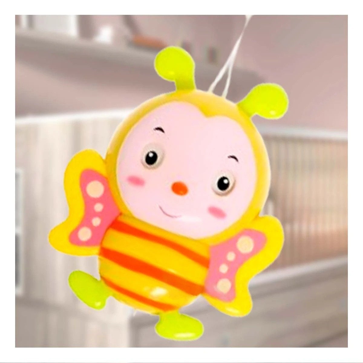 PACK12 JUGUETE ABEJA MUSICAL A CUERDA AMARILLO PARA BEBE HOGAR ESTIMULACION - 5