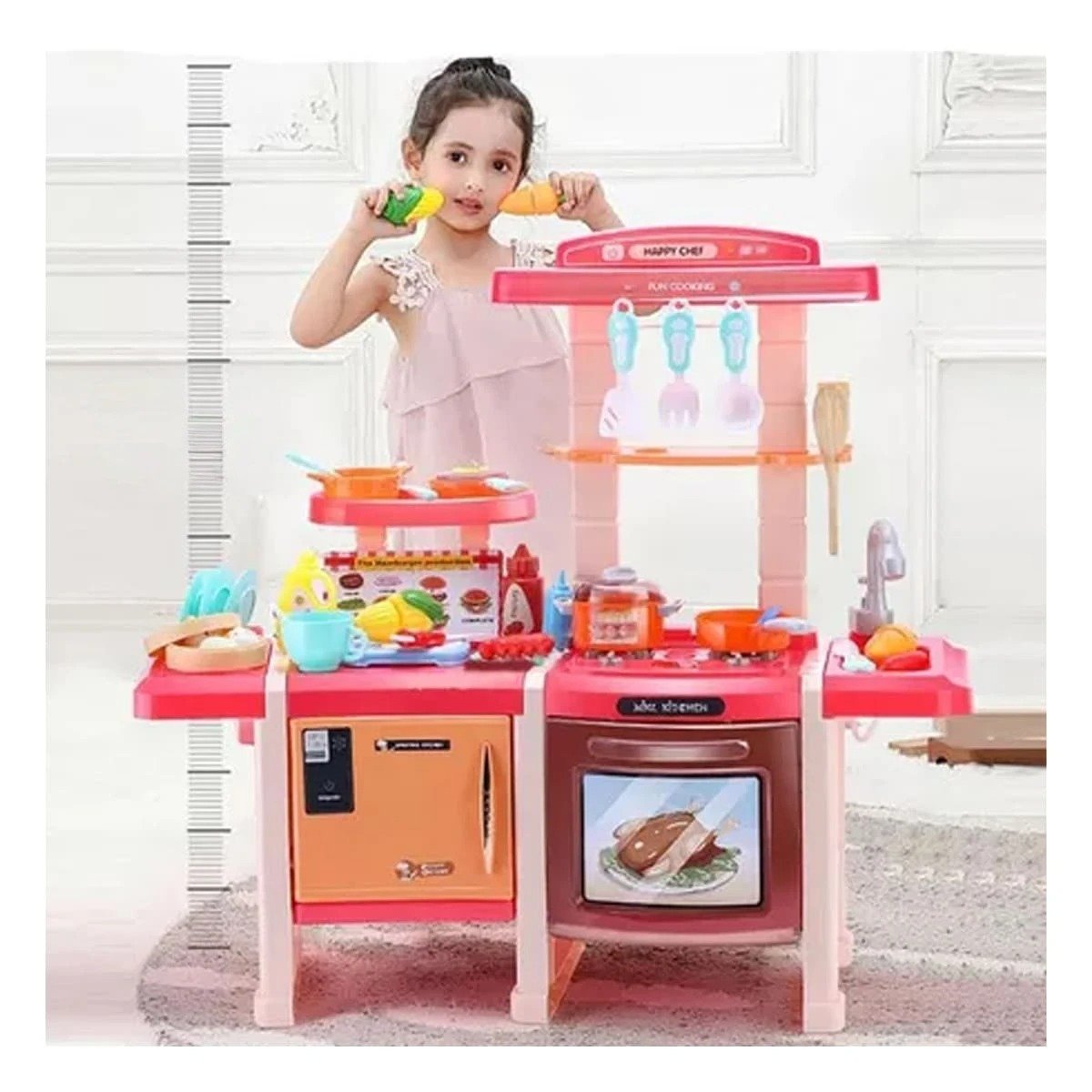 PACK2 CENTRO INFANTIL DE COCINA CON ACCESORIOS PARA DIVERSION Y+PAPEL REGALO - 5