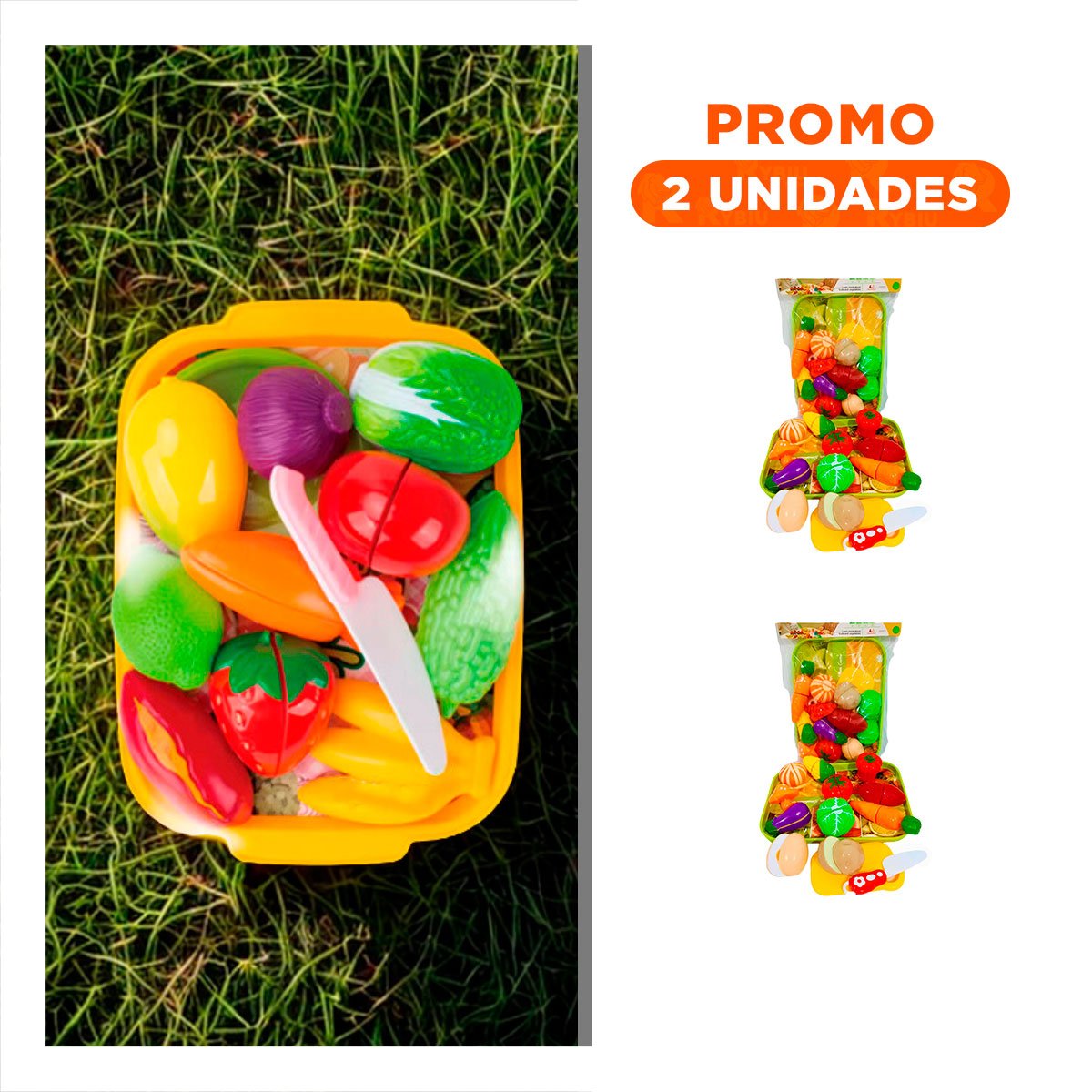 PACK2 VERDURAS DE COCINA PARA CORTAR CON TABLA Y BANDEJA USO HOGAR - 1