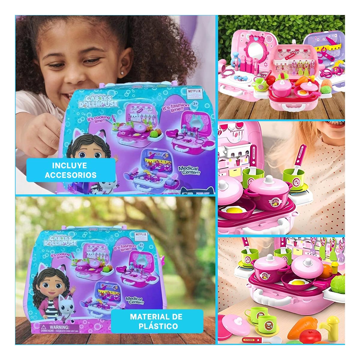 PACK2 PAQUETE DE COCINA CHEF TRADICIONAL CON LONCHERA PARA JUEGOS EN FAMILIA Y+PAPEL REGALO - 3