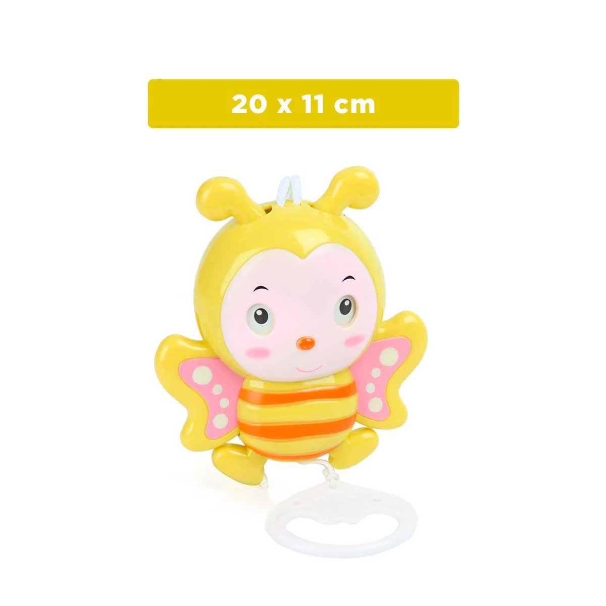 PACK12 SONAJITA ABEJA MUSICAL A CUERDA AMARILLO PARA BEBE HOGAR ESTIMULACION Y+REGALO STICKER - 4