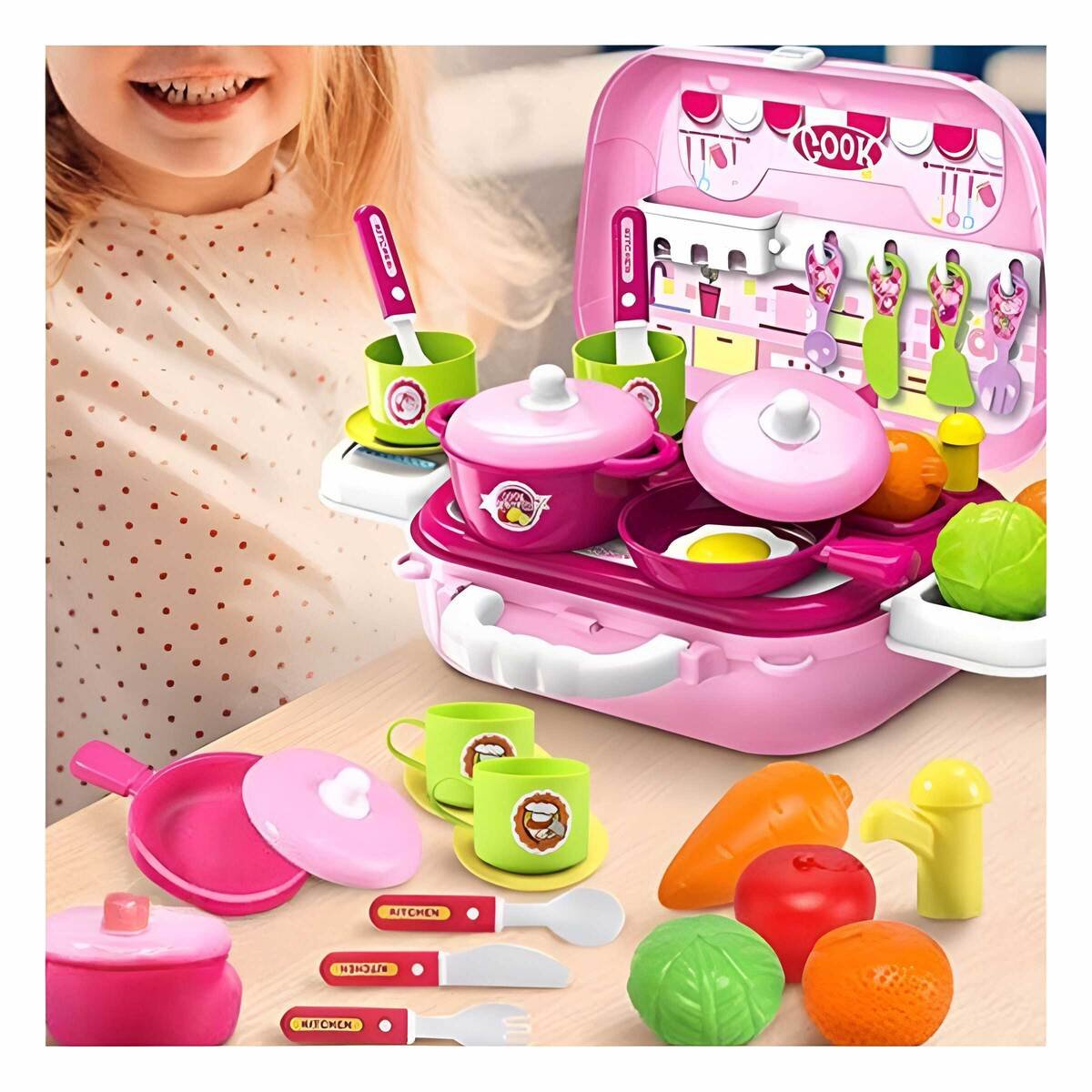 PACK4 SET DE COCINA CHEF CLASICO CON LONCHERA PARA JUEGOS Y APRENDIZAJE - 2