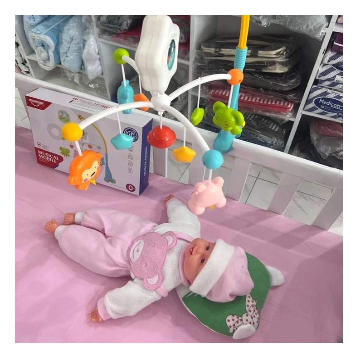 PACK2 JUGUETE CON SONIDOS PARA CUNA DE BEBES Y LUZ SUAVE Y+PAPEL REGALO - 2