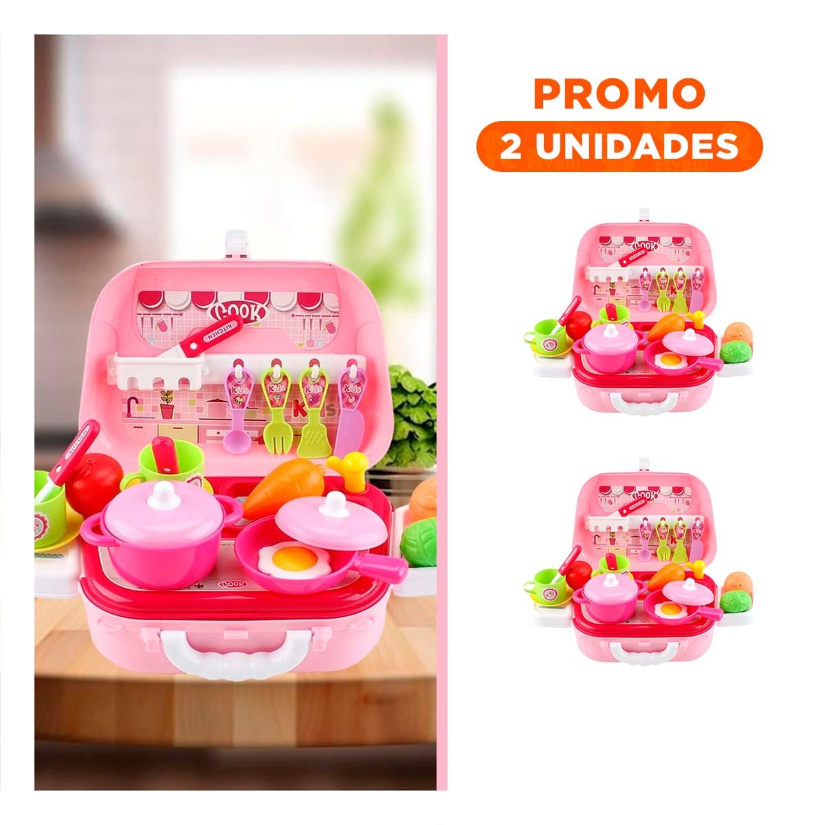 PACK2 PAQUETE DE COCINA CHEF FAMILIAR CON LONCHERA PARA JUEGOS EN FAMILIA - 1