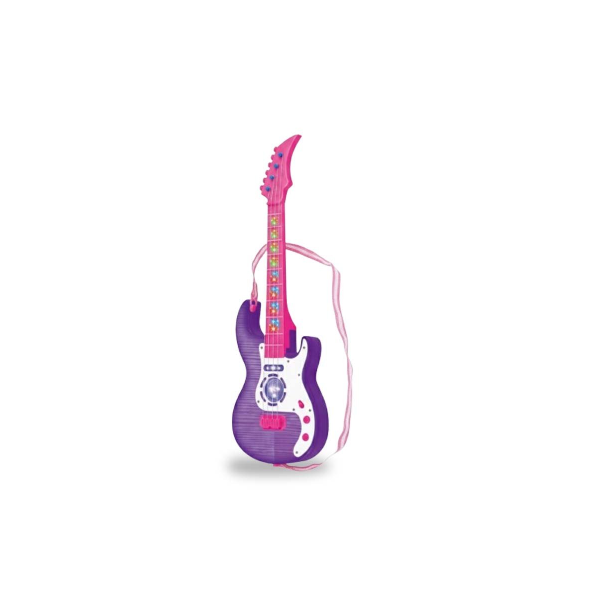 PACK2 ESCENARIO MUSICAL INFANTIL GUITARRA ROSADO MORADO 53.5CM ESTILO JUGUETE Y+REGALO STICKER - 2