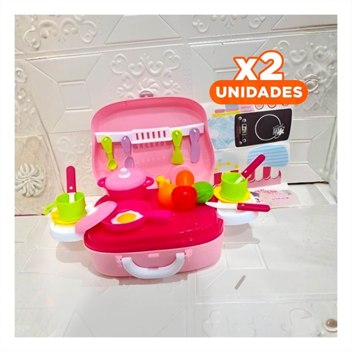 PACK2 PAQUETE DE COCINA CHEF INFANTIL CON PERSONAJE EN LONCHERA PARA HOGAR Y+REGALO STICKER - 1
