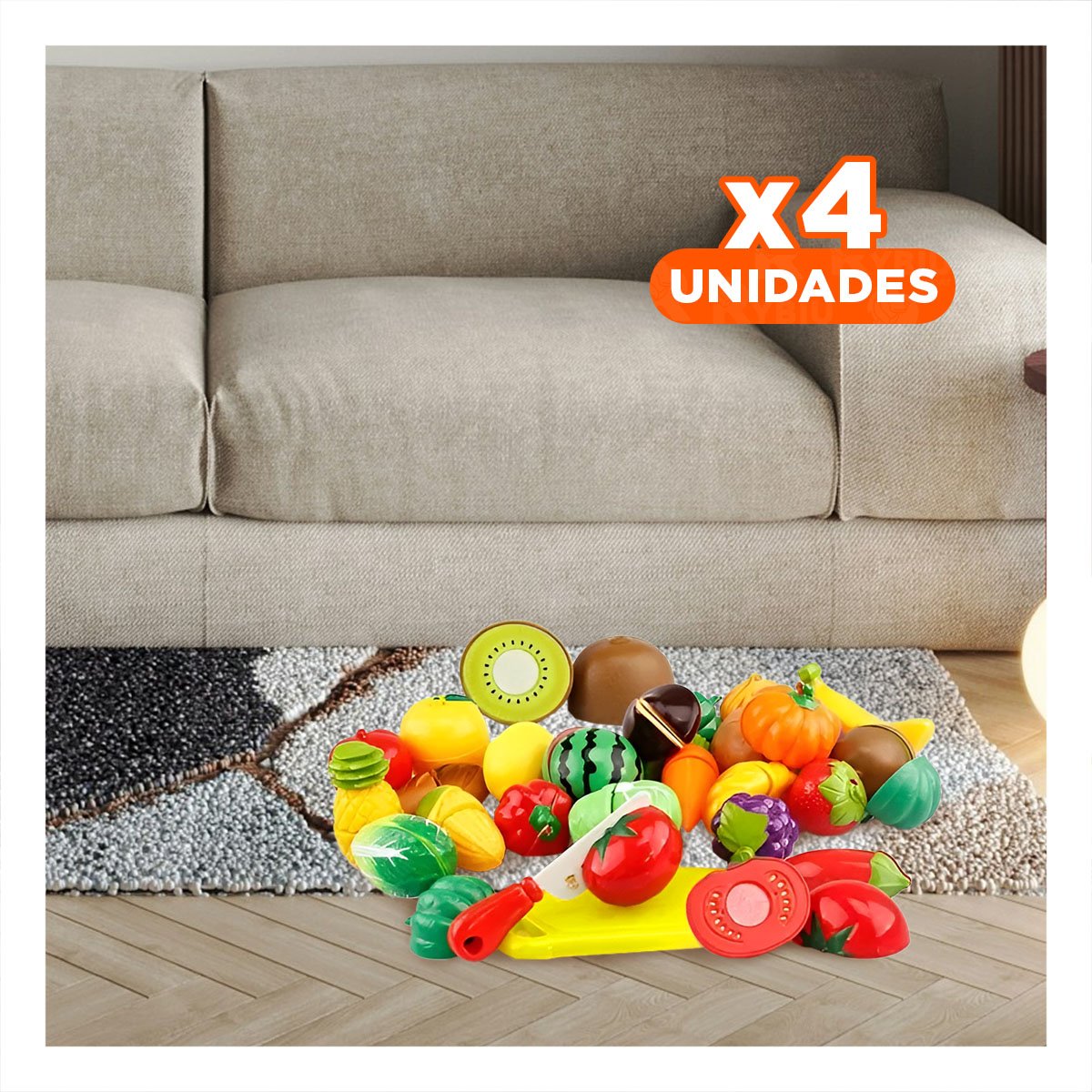 FATBAR Comida de Juguete - Juguete para Cortar, 89 Piezas Juguete Cortar Frutas, con Tablas de FATBAR Comida de Juguete - Juguete para Cortar, 89 Piezas Juguete Cortar Frutas, con Tablas de