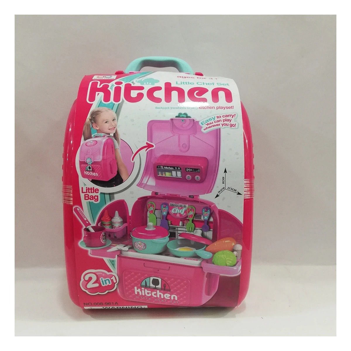 PACK4 JUEGO DE COCINA INFANTIL CON ACCESORIOS EN MALETA PARA APRENDIZAJE Y+REGALO STICKER - 5