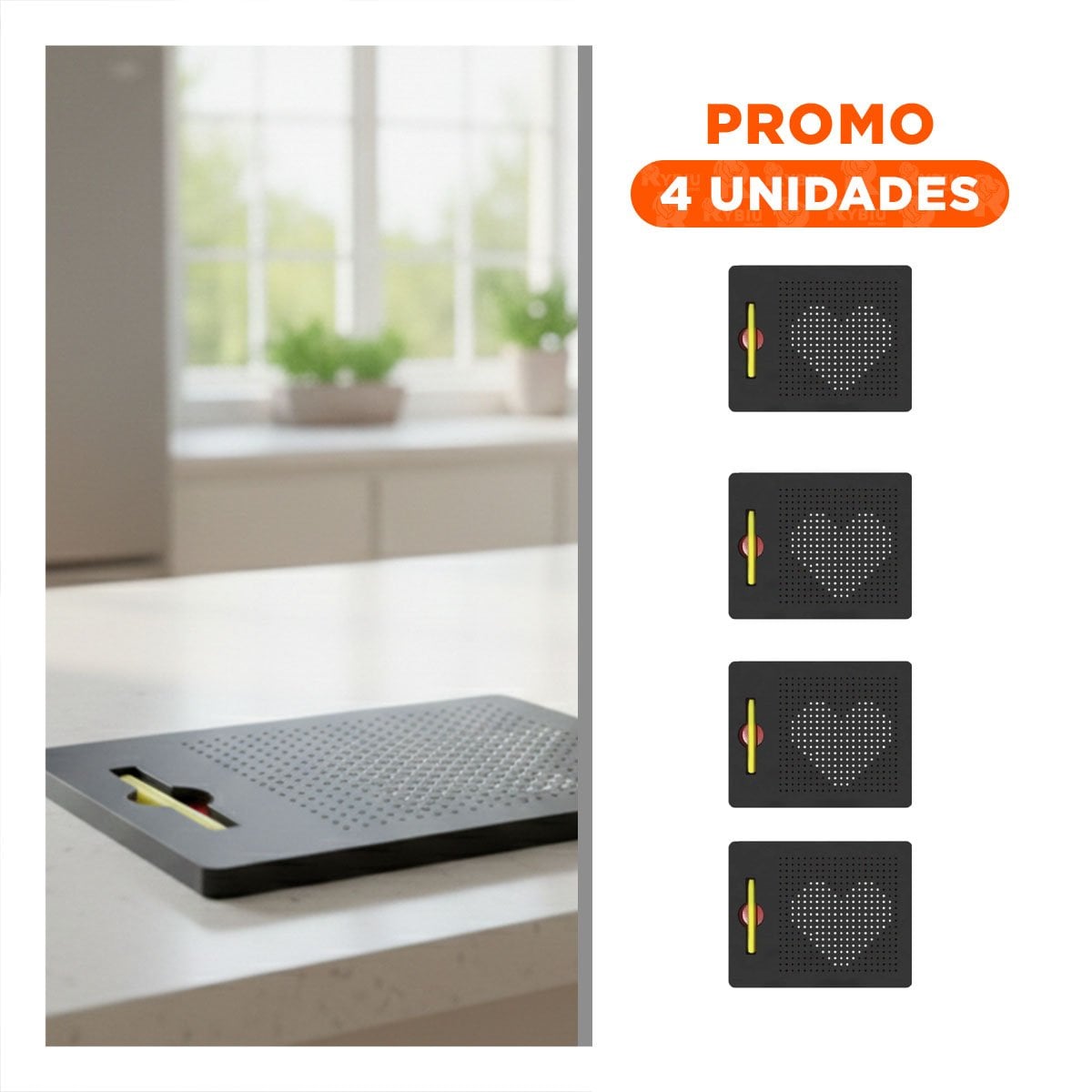 PACK4 BASE VISUAL MAGNETICA NEGRA PARA ORGANIZACION EN CASA Y+REGALO STICKER - 1