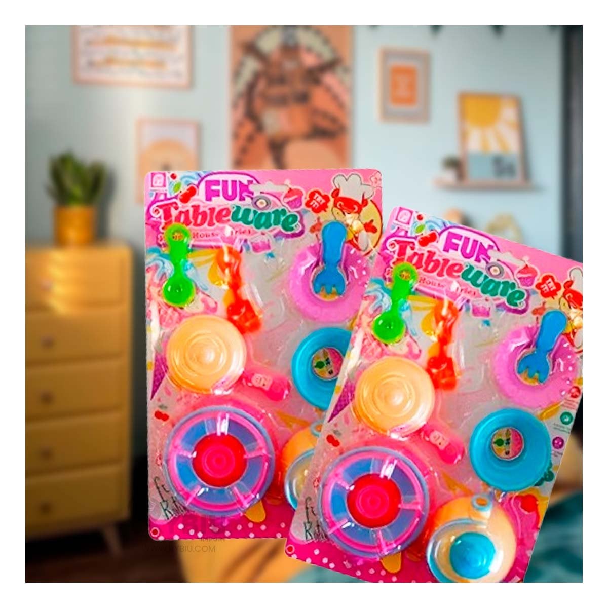 PACK6 SET DE COCINA CON UTENSILIOS Y TETERA PARA NINOS Y+PAPEL REGALO - 2