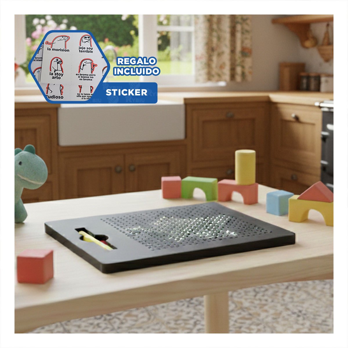 ZONA MAGNETICA NEGRA PARA ORGANIZAR RECORDATORIOS EN CASA Y OFICINA YREGALO STICKER - 1