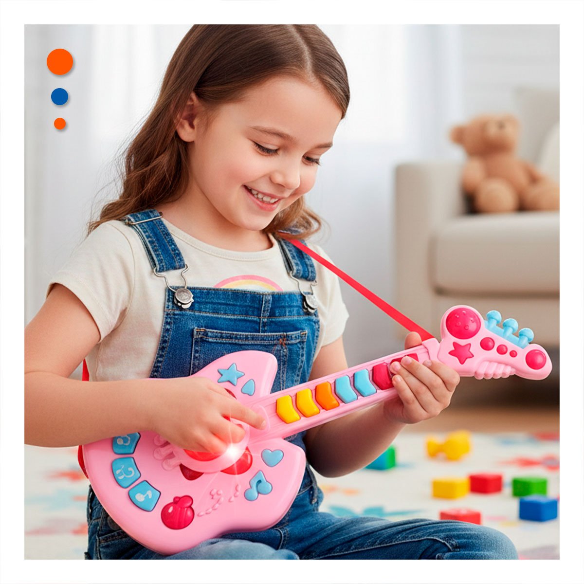 PACK6 DIDACTICA INFANTIL MUSICAL MANZANA ROSADO Y CELESTE 37X13CM - 2