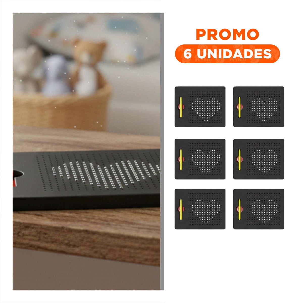 PACK6 ELEMENTO VISUAL MAGNETICO NEGRO PARA OFICINA Y ESTUDIO - 1