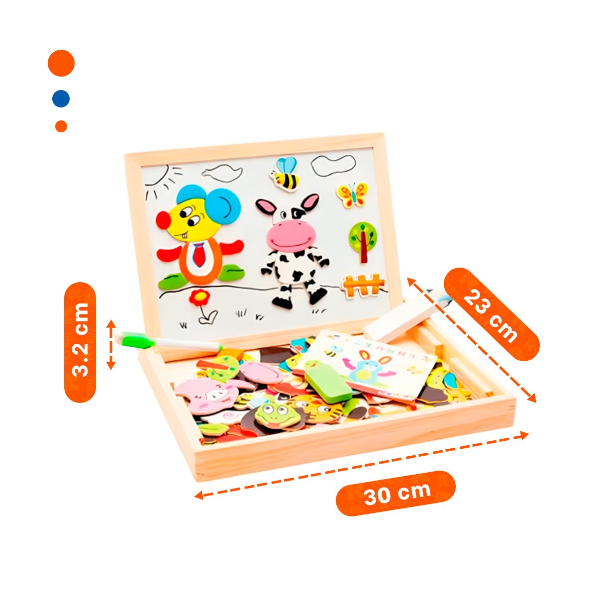 PANEL MAGNETICO DE ANIMALES 2 EN 1 MULTICOLOR PARA APRENDER Y JUGAR Y+POST IT - 4
