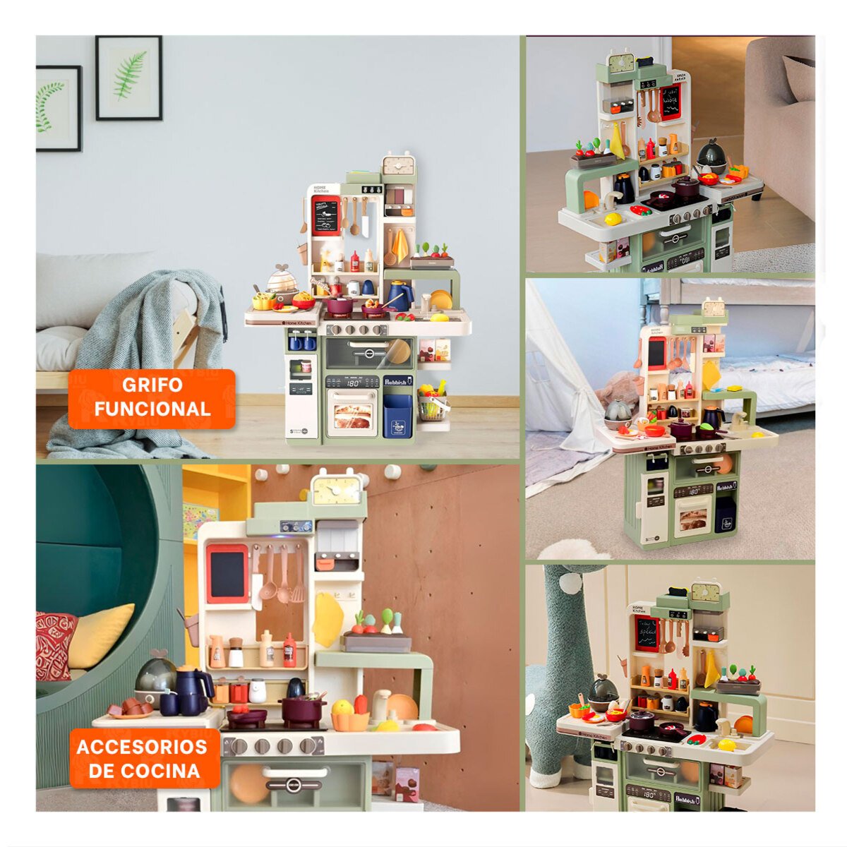 CENTRO DE COCINA PARA JUEGO INFANTIL CON UTENSILIOS INCLUIDOS Y+POST IT - 5