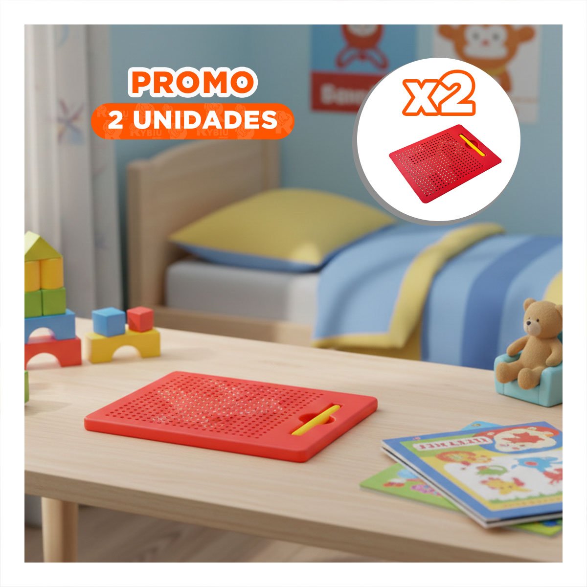 PACK2 ZONA VISUAL MAGNETICA ROJA PARA ESPACIOS DE TRABAJO DIARIO YREGALO STICKER - 1