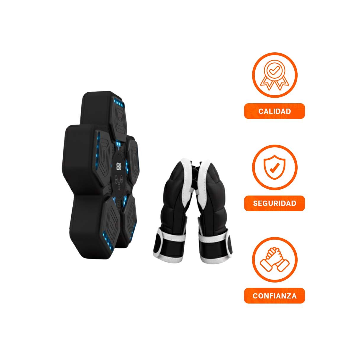 DISPOSITIVO DEPORTIVO DE BOXEO MUSICAL INTERACTIVO CON GUANTES Y+LIGAS REGALO - 3