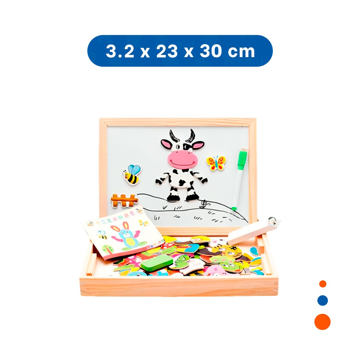 PANEL MAGNETICO DE ANIMALES EDUCATIVO 2 EN 1 MULTICOLOR PARA APRENDIZAJE Y+PAPEL REGALO - 4