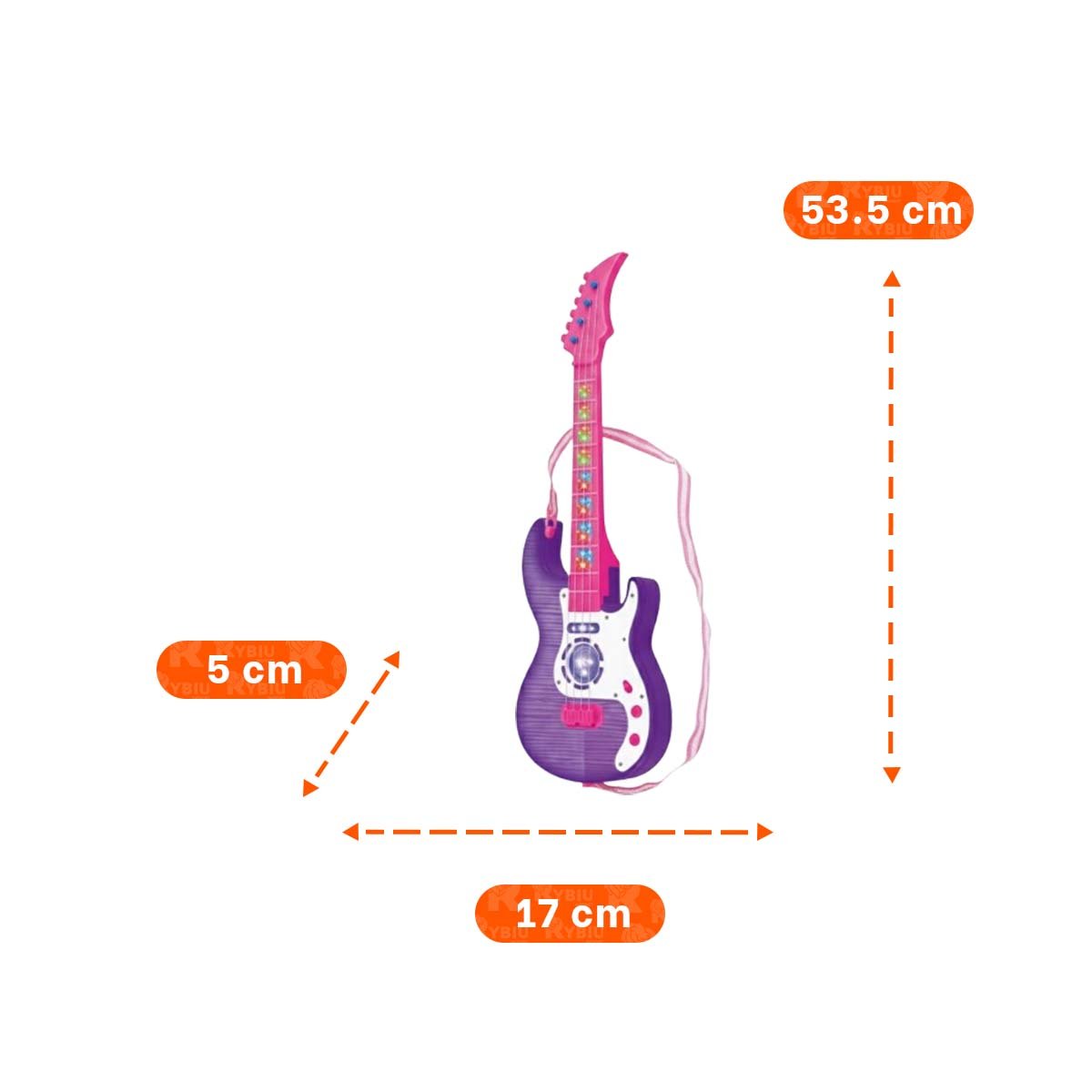 PACK4 ESPACIO MUSICAL INFANTIL GUITARRA ROSADO MORADO 53.5CM PARA JUEGO - 4