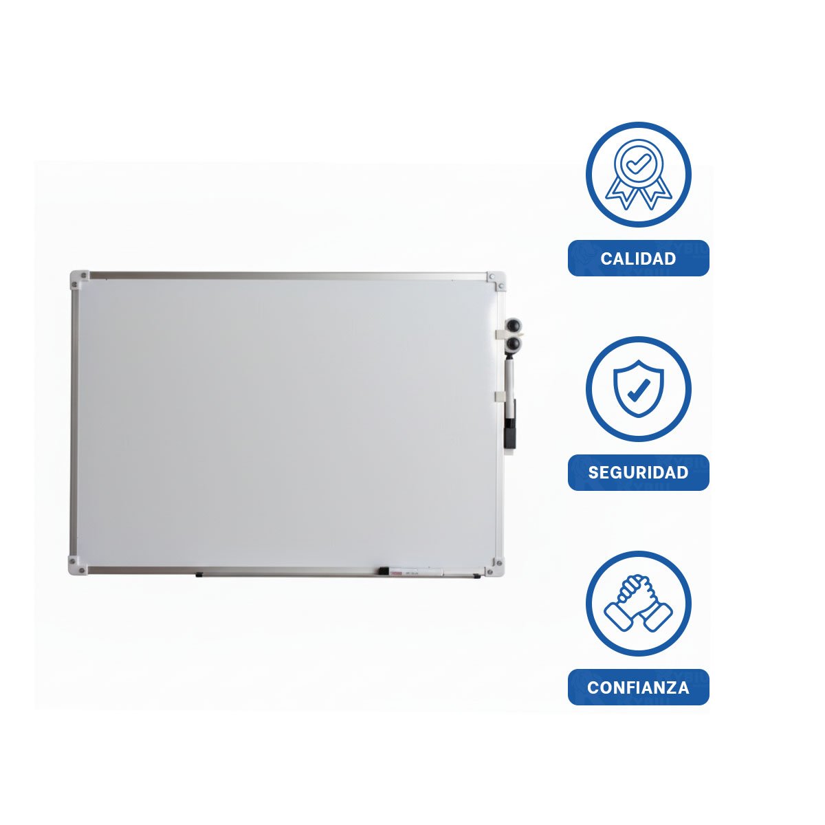 LAMINA BLANCA 25X35CM CON BORDE METAL PARA ESCRITURA Y APUNTES Y+LIGAS REGALO - 3