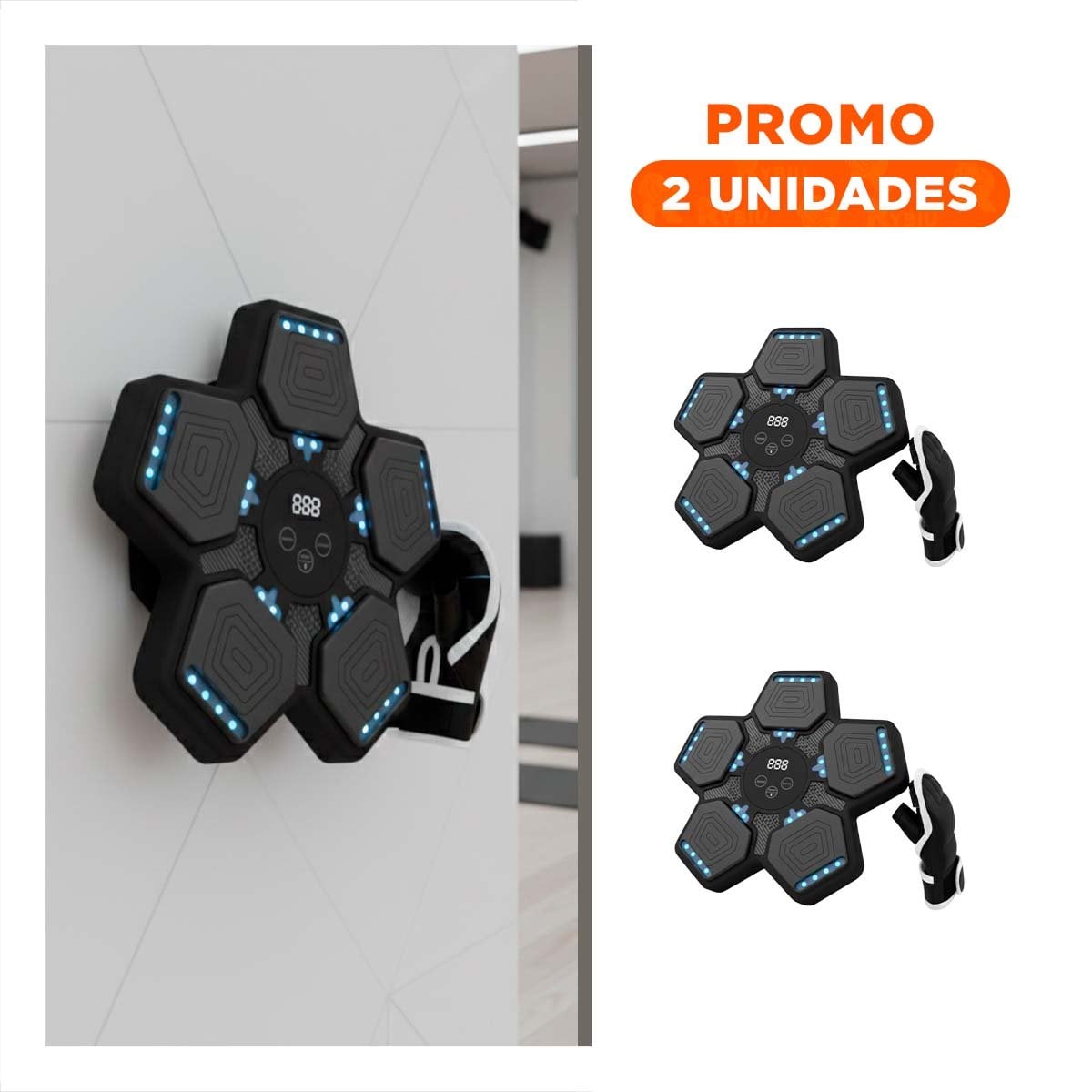 PACK2 SISTEMA DEPORTIVO DE BOXEO MUSICAL INTERACTIVO CON GUANTES PARA HOGAR - 1