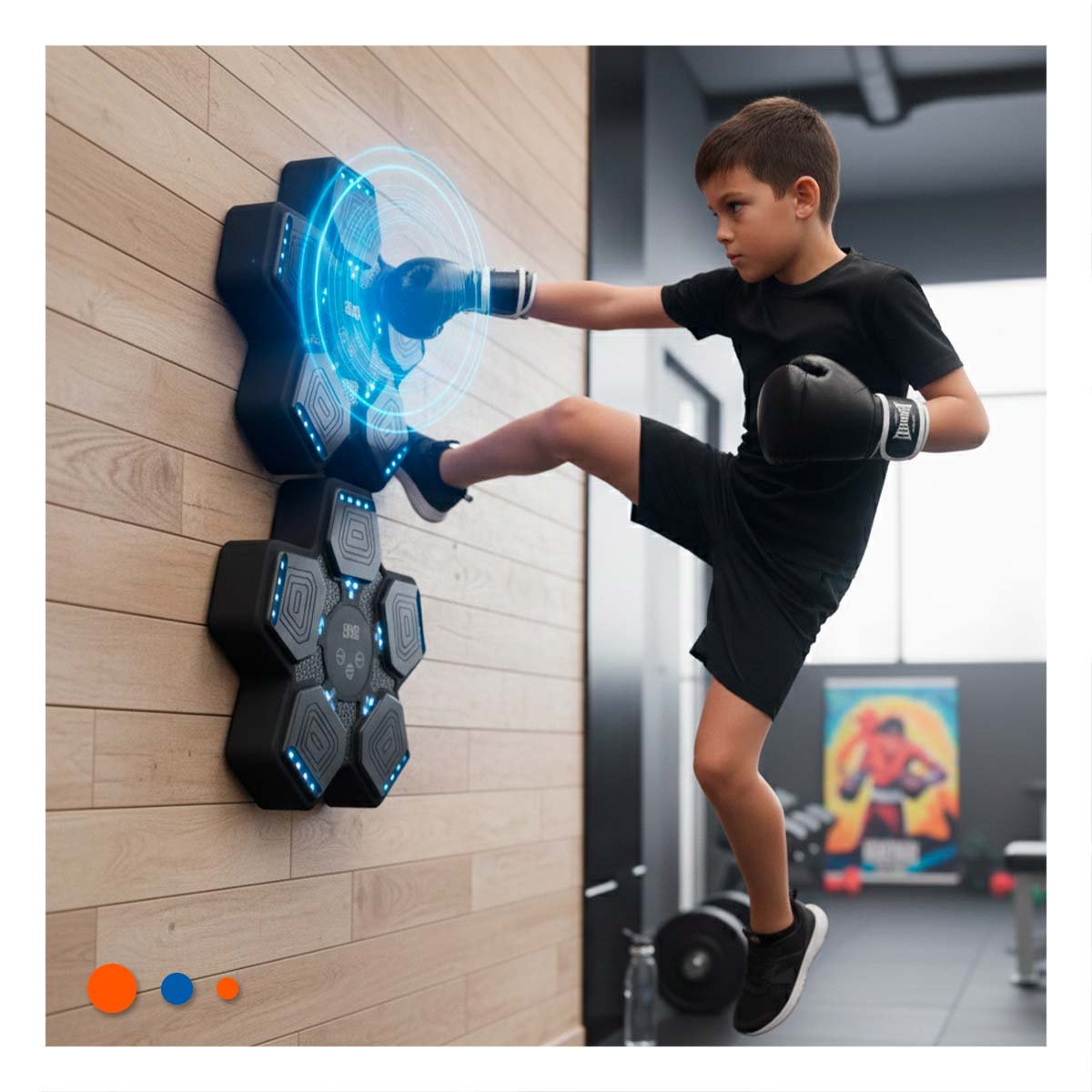 PACK2 SISTEMA DEPORTIVO DE BOXEO MUSICAL INTERACTIVO CON GUANTES PARA HOGAR - 3