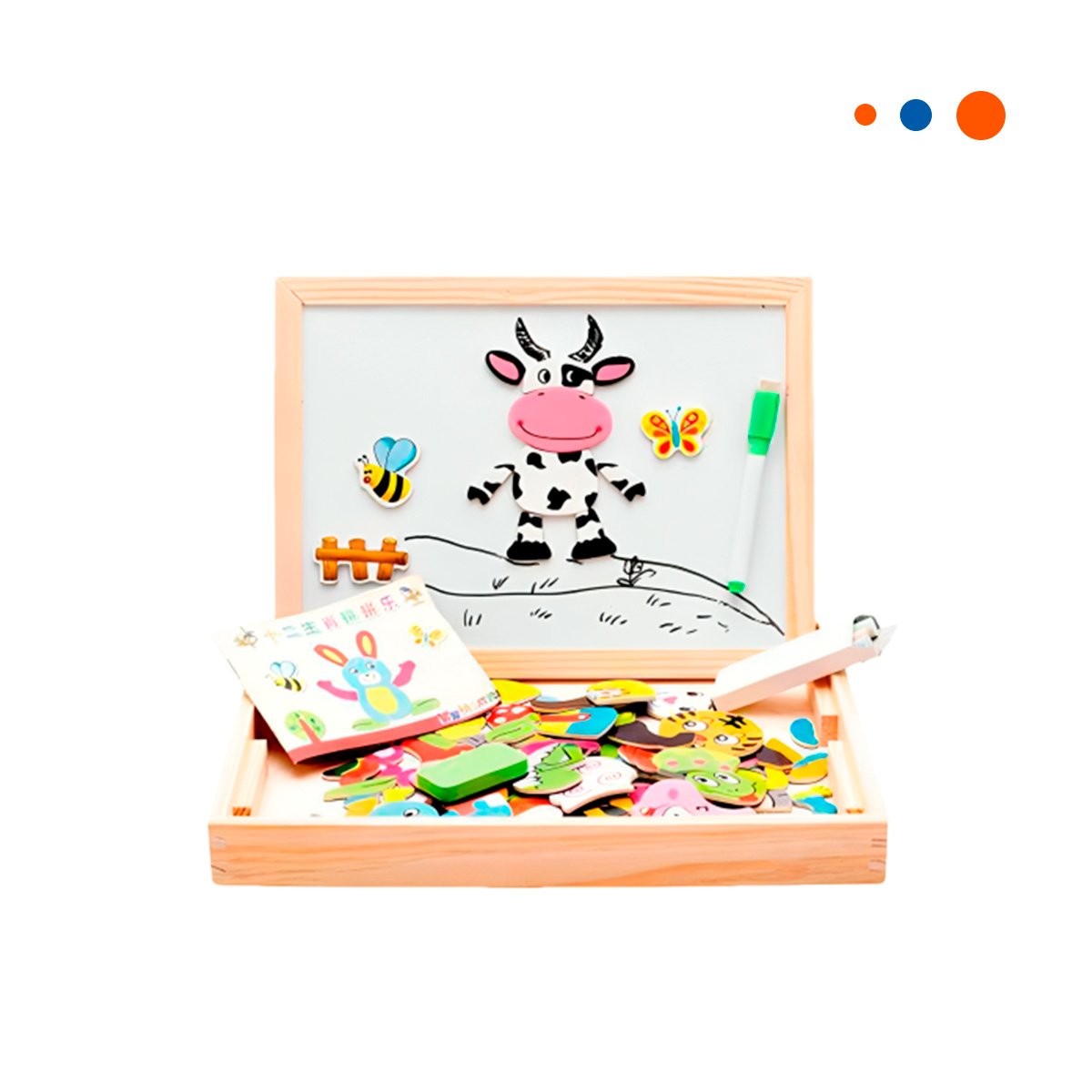 PANEL MAGNETICO DE ANIMALES DIDACTICO 2 EN 1 MULTICOLOR PARA NINOS EN FAMILIA Y+REGALO STICKER - 3