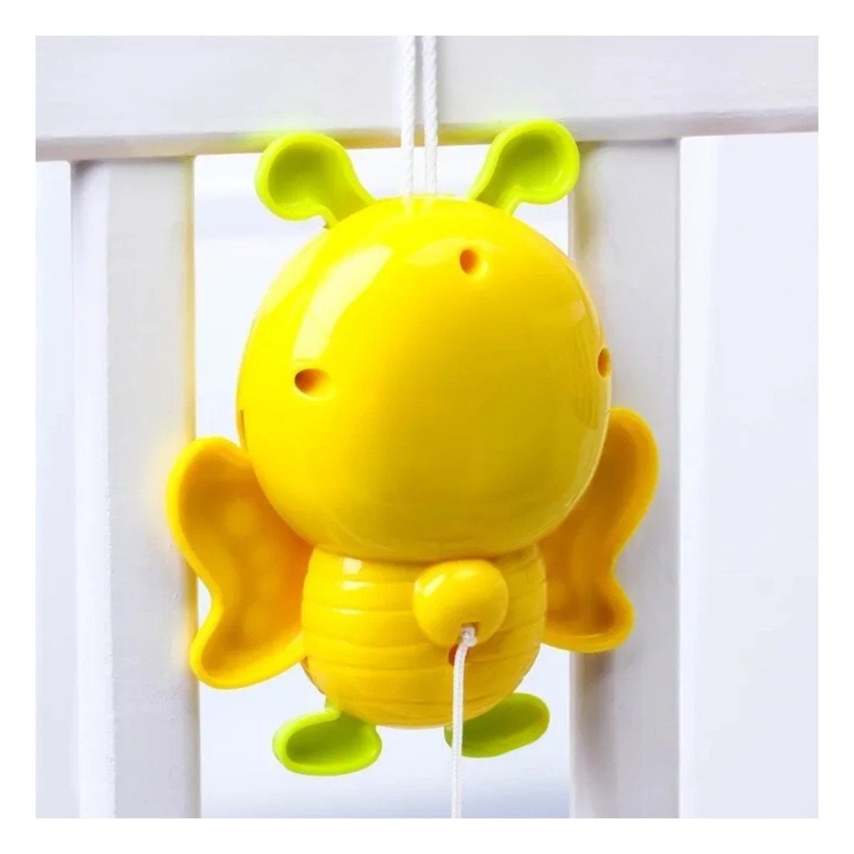 PACK12 CASCABEL ABEJA MUSICAL A CUERDA AMARILLO PARA BEBE HOGAR ESTIMULACION Y+PAPEL REGALO - 3