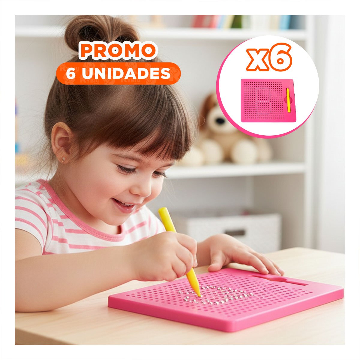 PACK6 FORMATO VISUAL MAGNETICO ROSADO PARA OFICINA Y HOGAR Y+REGALO STICKER - 1