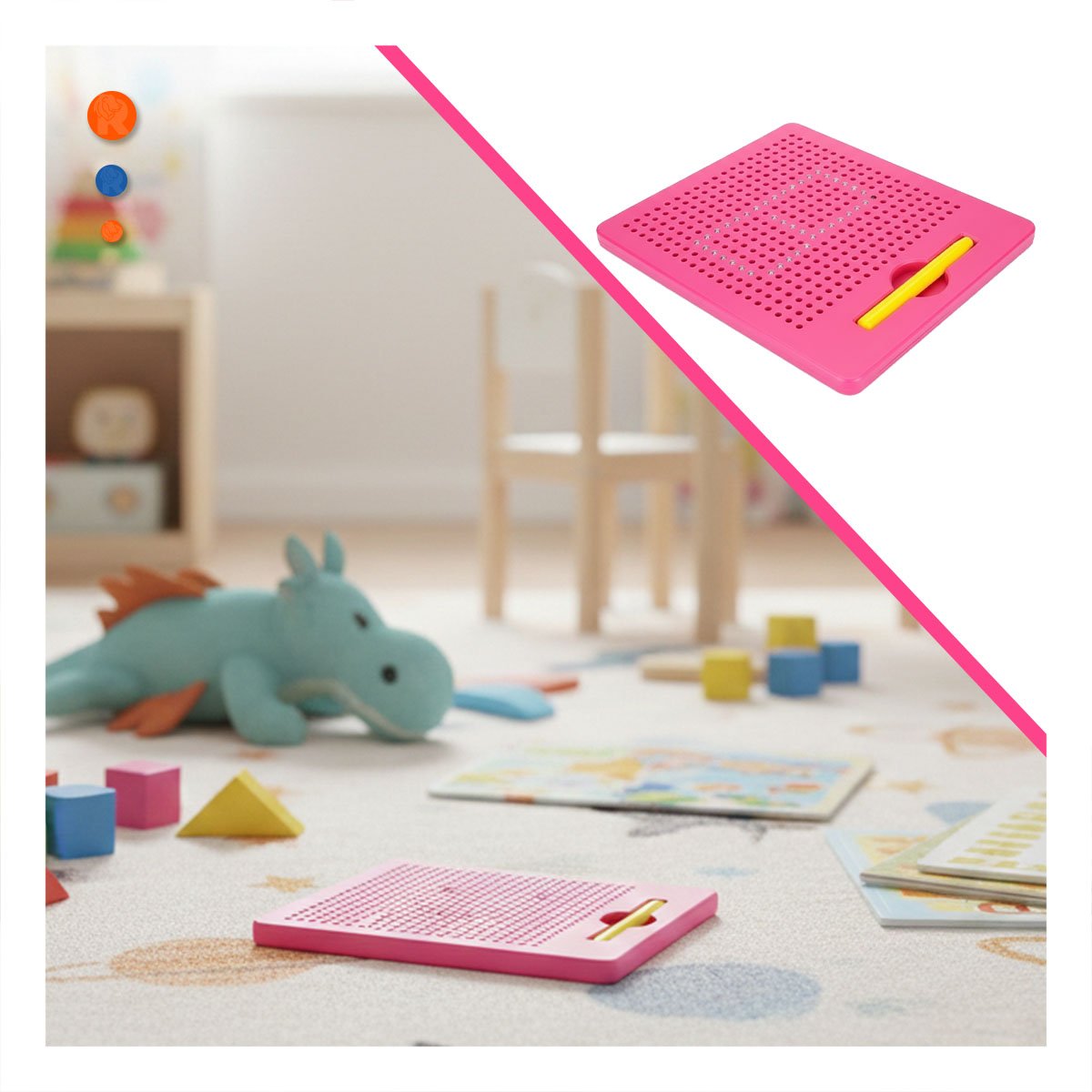 PACK6 FORMATO VISUAL MAGNETICO ROSADO PARA OFICINA Y HOGAR Y+REGALO STICKER - 2
