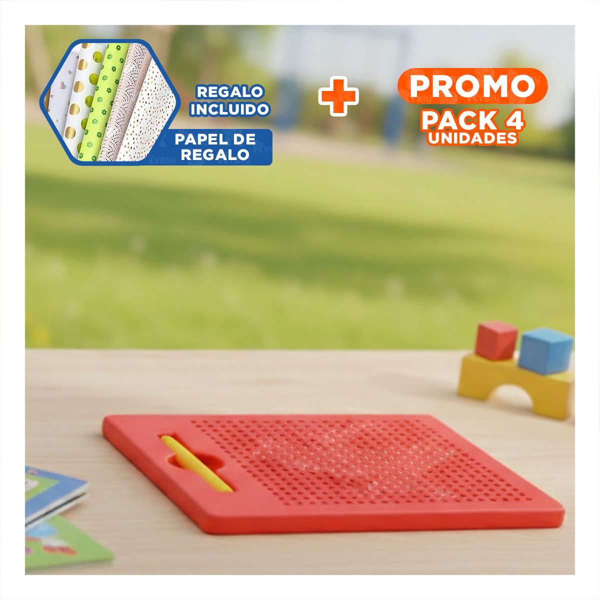 PACK4 PLANO VISUAL MAGNETICO ROJO PARA USO DIARIO EN OFICINA Y+PAPEL REGALO - 1
