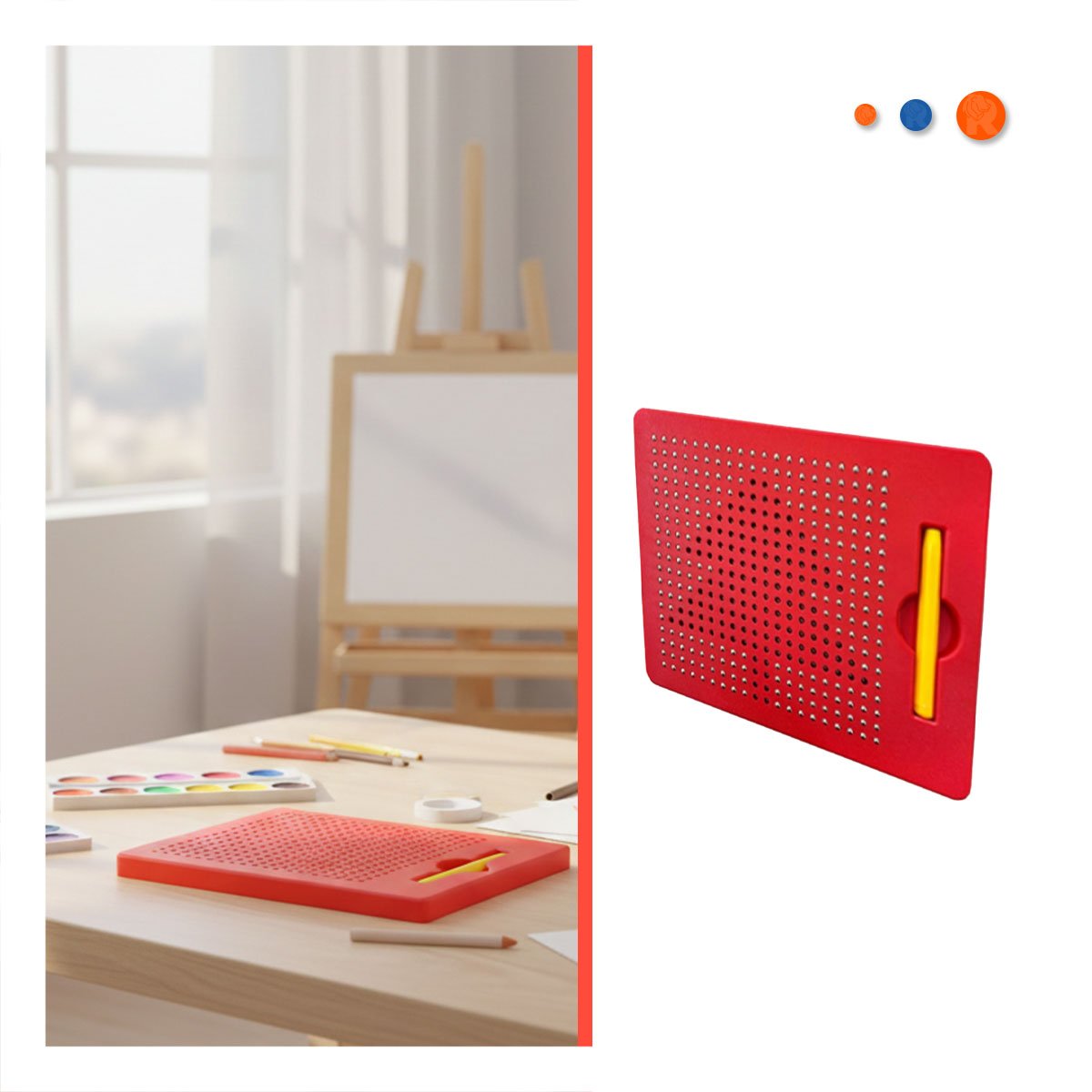 LAMINA MAGNETICA ROJA PARA OFICINA Y CASA CON ESPACIO PARA NOTAS DIARIAS - 3