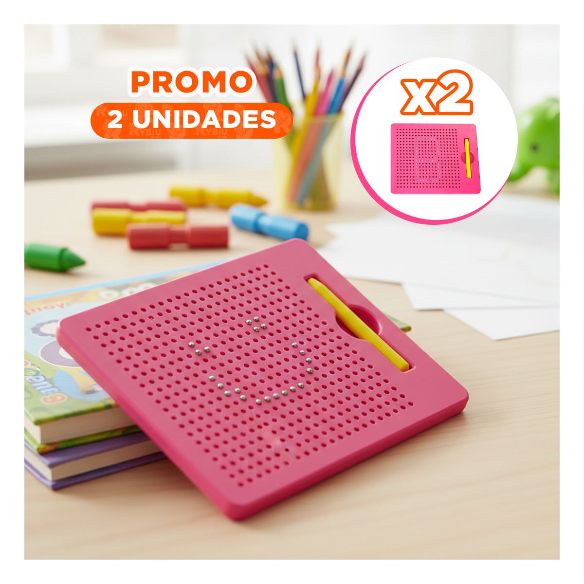 PACK2 AREA VISUAL MAGNETICA ROSADA PARA ORGANIZAR EN CASA Y OFICINA Y+PAPEL REGALO - 1