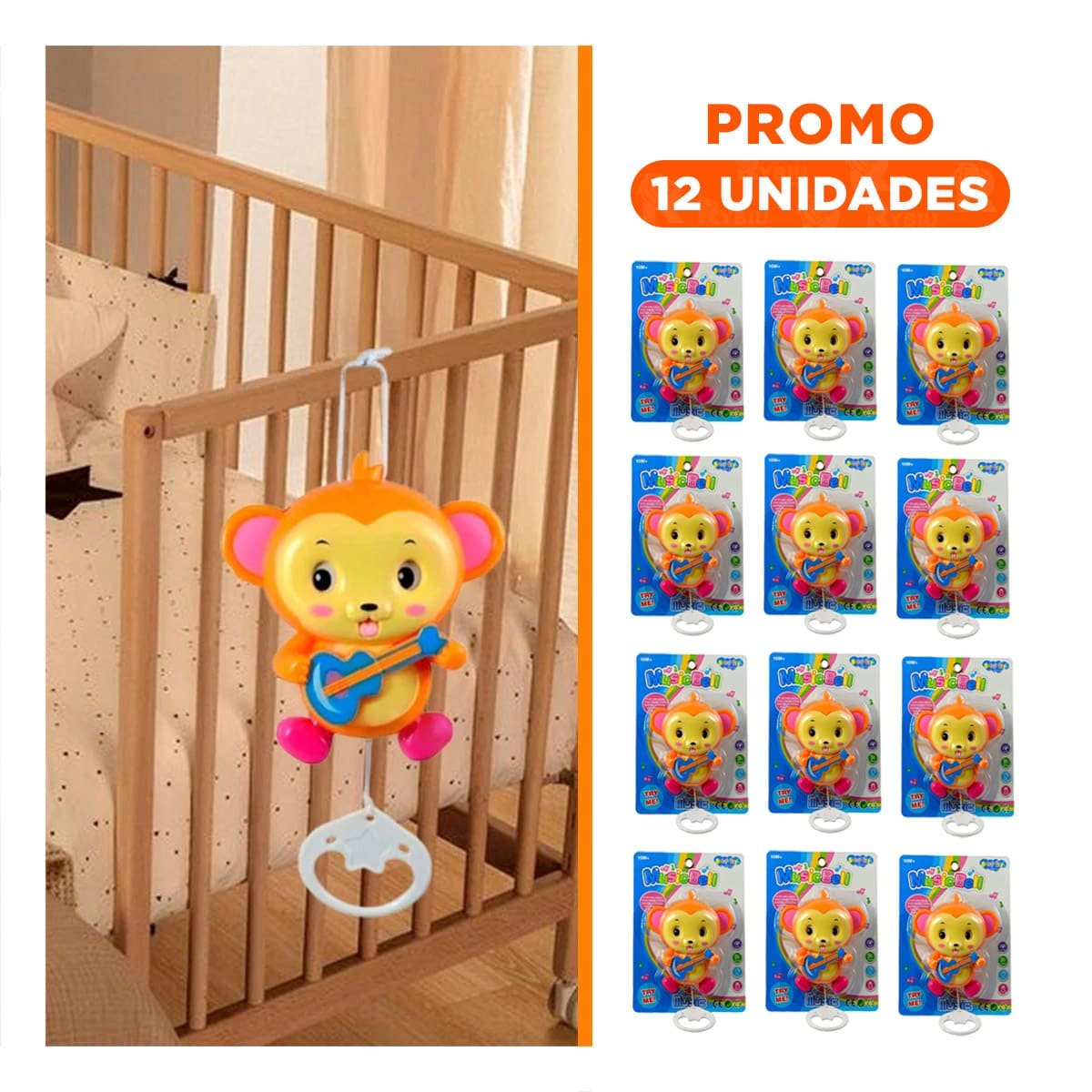 PACK12 ELEMENTO SONORO DECORATIVO A CUERDA MARRON CON DISENO SUAVE PARA CASA Y+REGALO STICKER - 1
