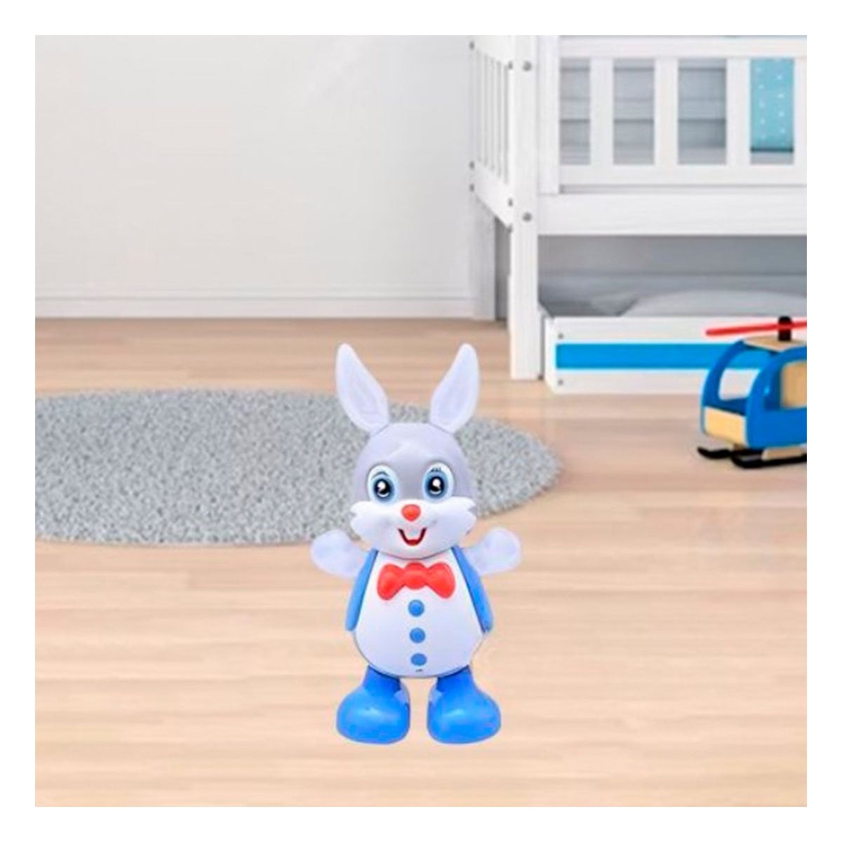 PACK12 ACCESORIO ANIMADO CONEJO INTERACTIVO MUSICAL CON LUCES LED ESTILO FESTIVO PARA CASA - 3