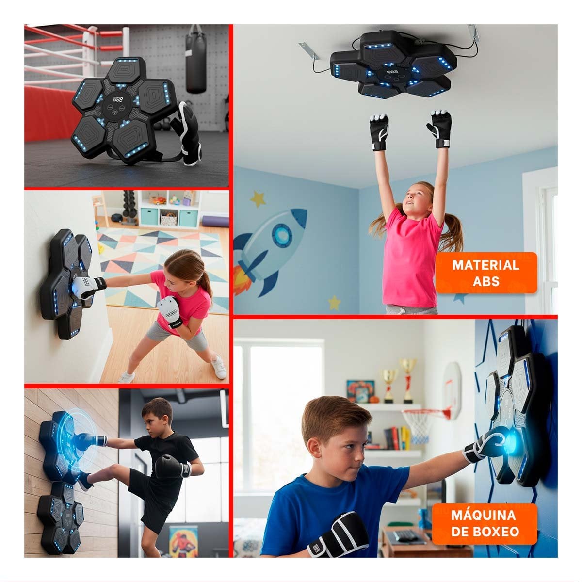 APARATO DEPORTIVO DE BOXEO MUSICAL INTERACTIVO CON GUANTES Y+POST IT - 1