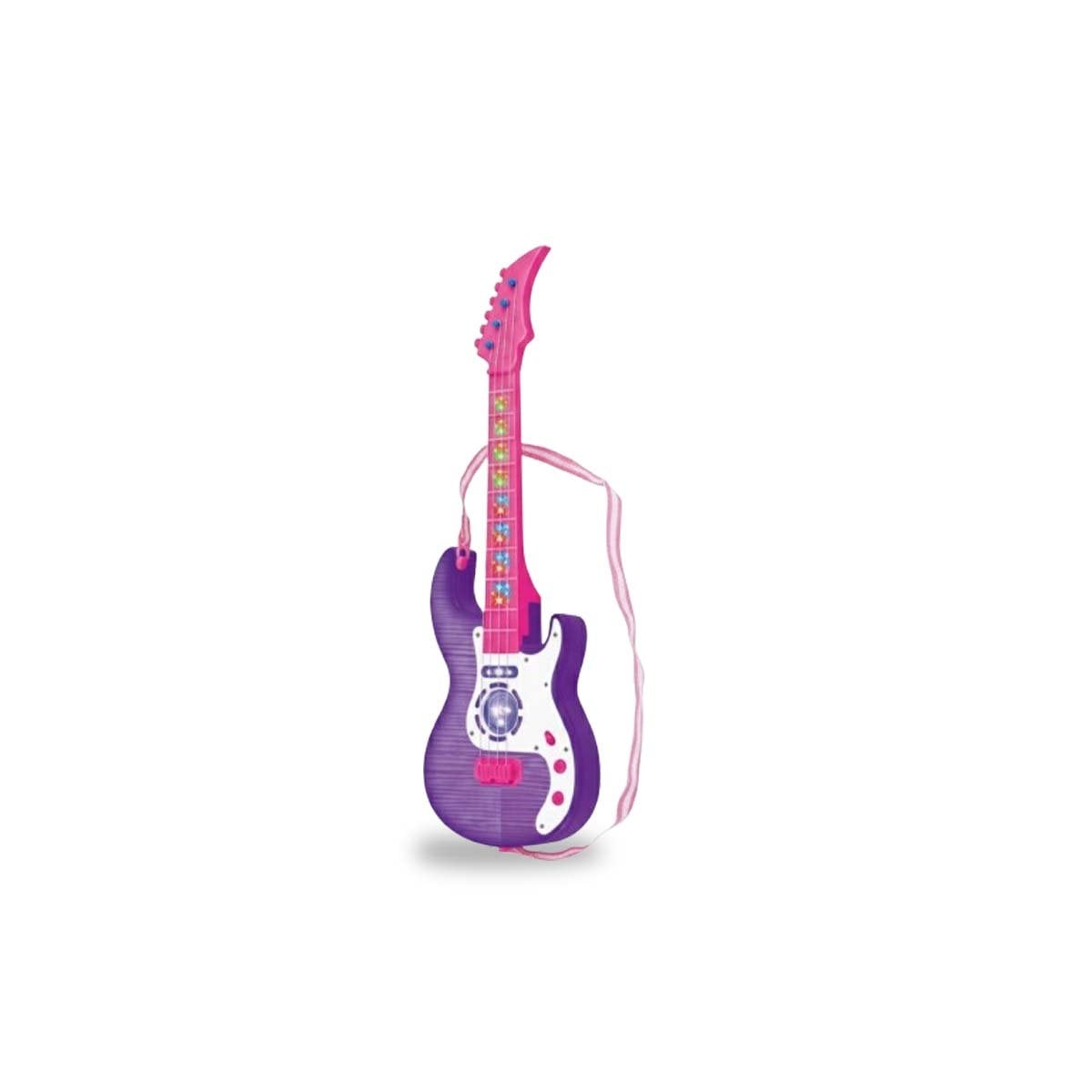 PROPUESTA MUSICAL INFANTIL GUITARRA ROSADO MORADO 53.5CM PARA NINAS Y+PAPEL REGALO - 1