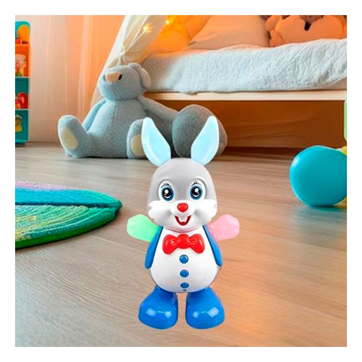 PACK2 DECORACION MUSICAL CONEJO INTERACTIVO CON LUCES LED ESTILO FESTIVO PARA HOGAR - 5
