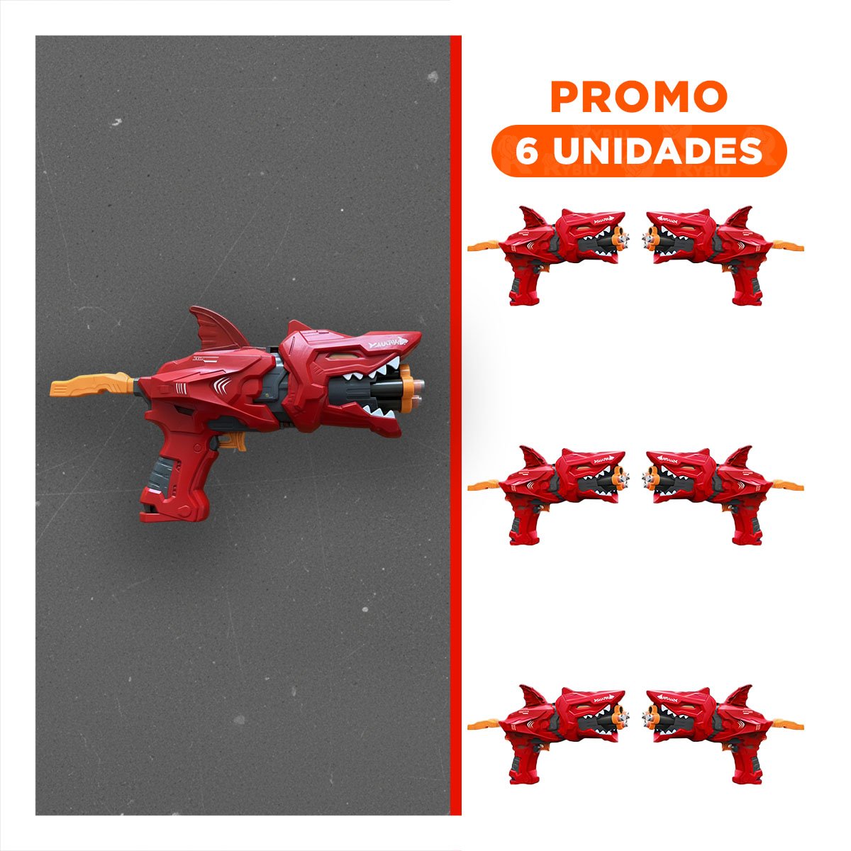 PACK6 FORMATO LANZA DARDOS TIPO TIBURON EN CAJA COLOR ROJO PARA DIVERSION EN HOGAR - 1